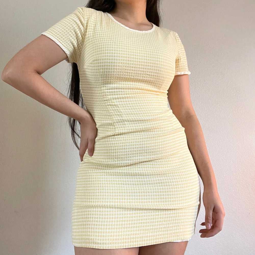 Vintage mini yellow cocktail dress - image 1