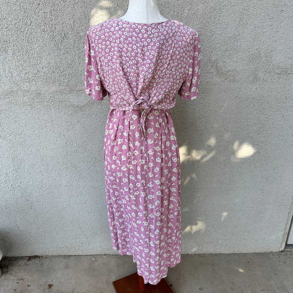 90's Vintage Karin Stevens Pink Floral Maxi Dress - image 3