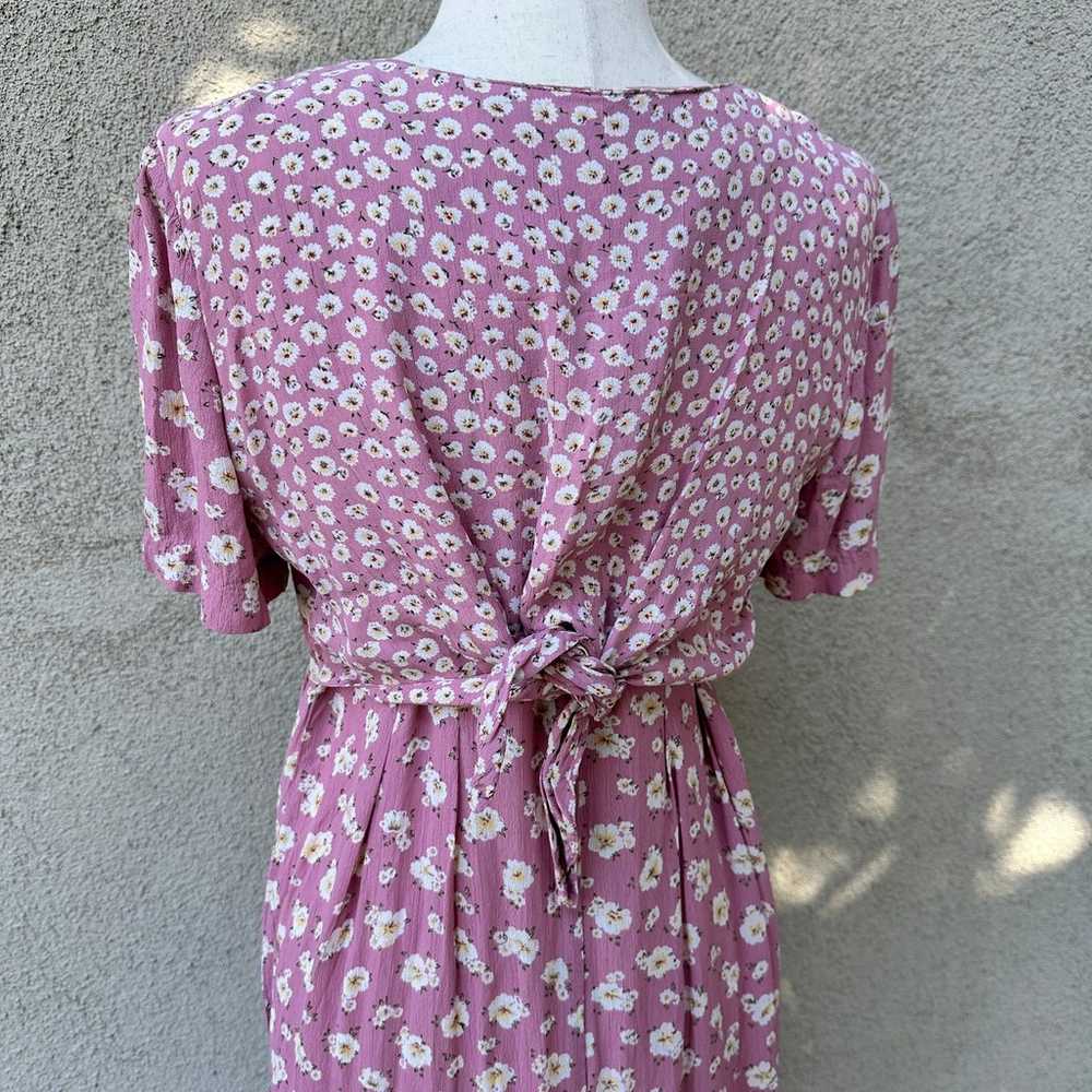 90's Vintage Karin Stevens Pink Floral Maxi Dress - image 4