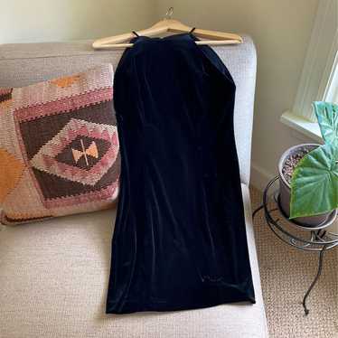 Vintage little black suede dress - image 1