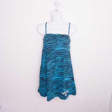 Volcom Dress Vintage Skater Zebra Print Blue & Bl… - image 1