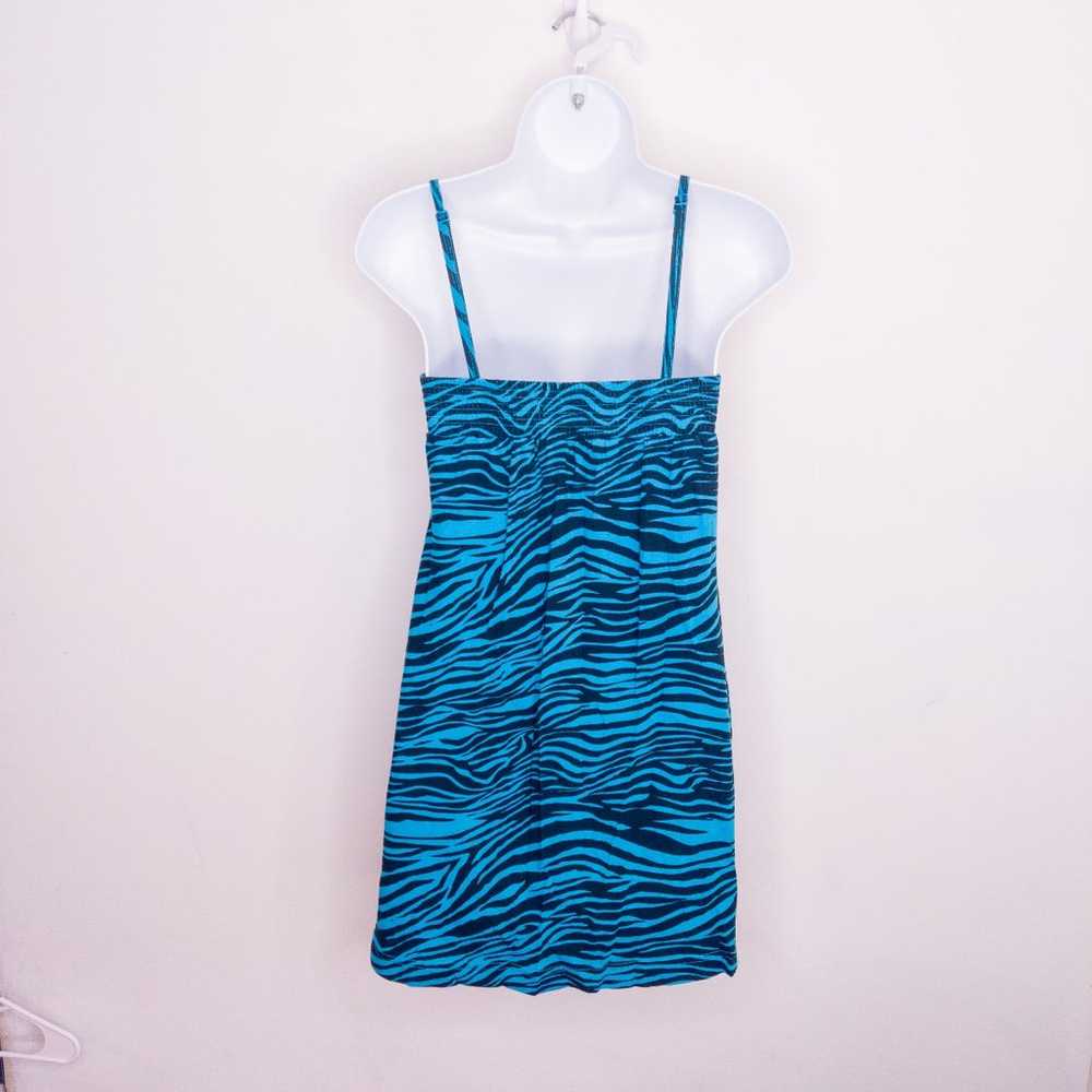 Volcom Dress Vintage Skater Zebra Print Blue & Bl… - image 2