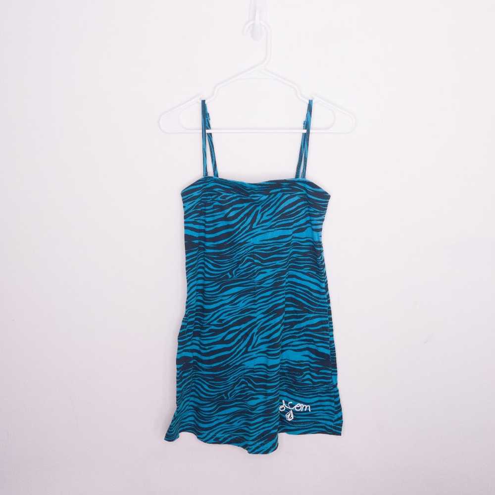 Volcom Dress Vintage Skater Zebra Print Blue & Bl… - image 3