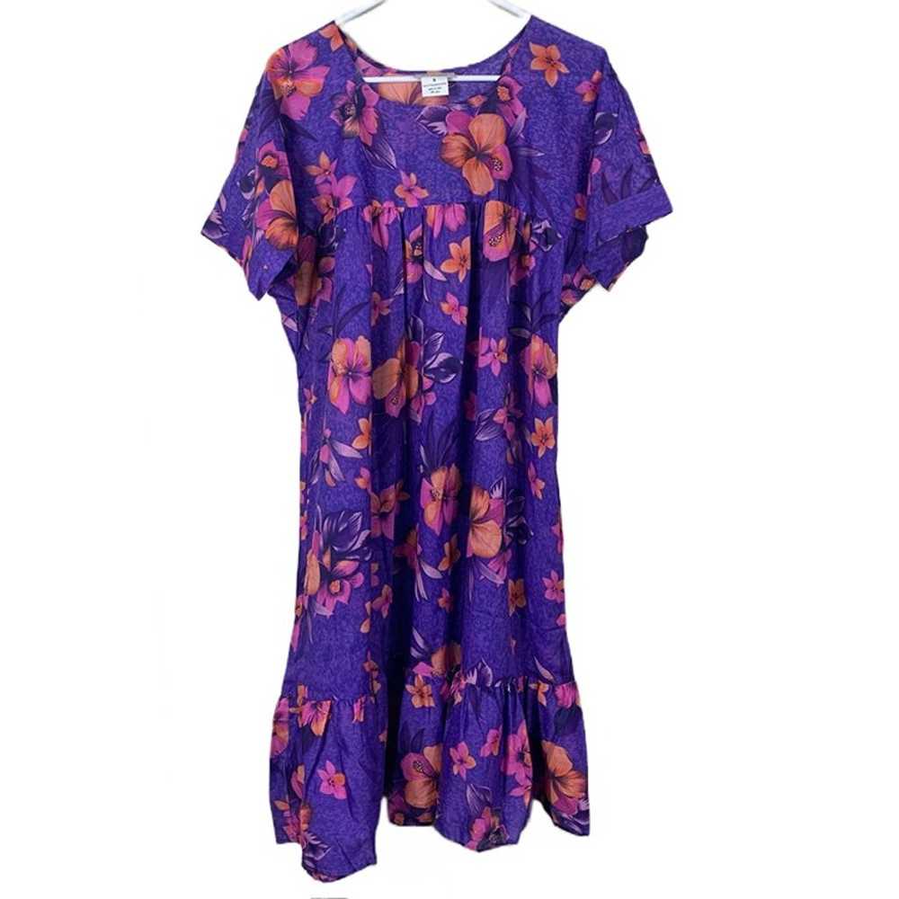 Vintage 90’s CW Classics Purple Hawaiian Kaftan M… - image 1