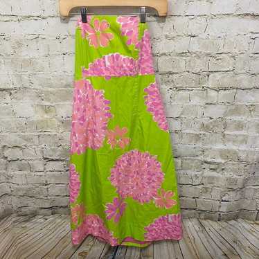 Vintage Lilly Pulitzer Pink Green Floral Print St… - image 1