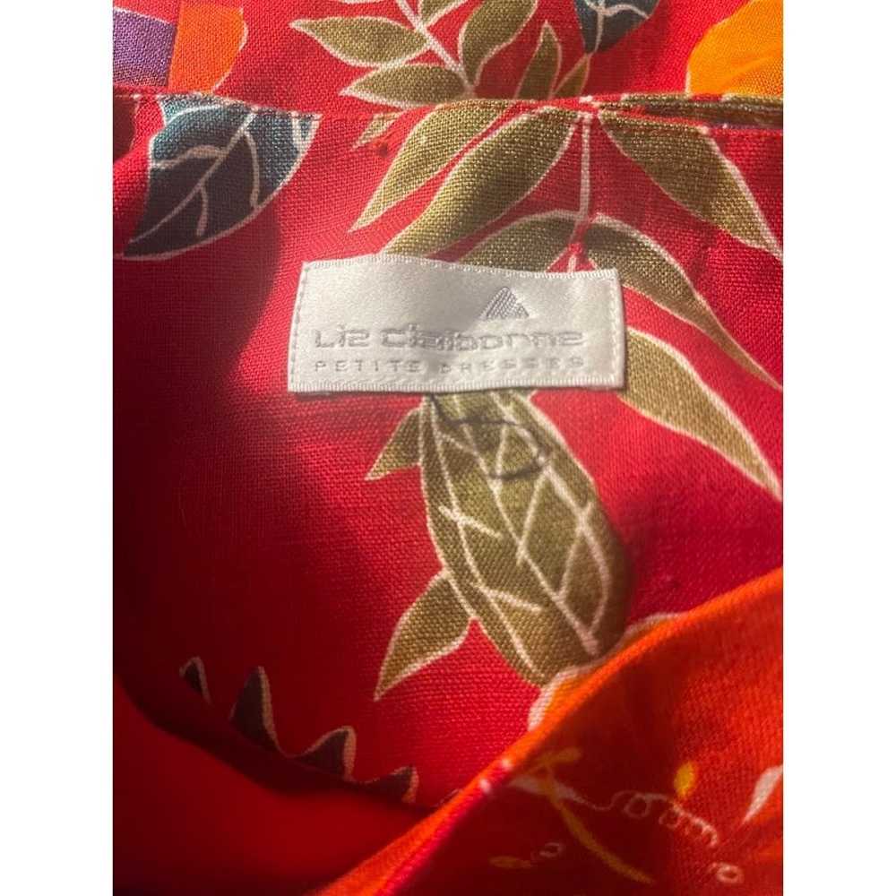 Vintage Liz Claiborne Red Hawaiian Print Linen Sh… - image 5