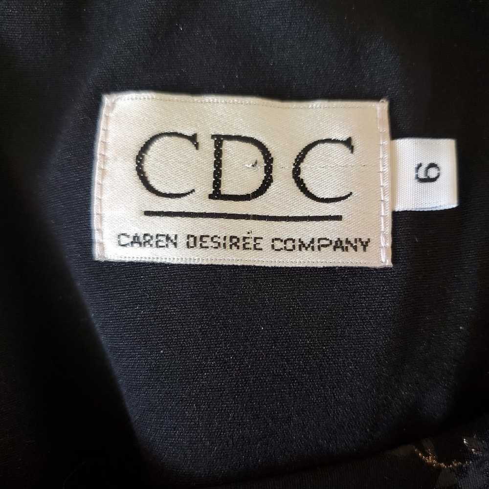 CDC Black Floral Copper Glitter Sleeveless Vintag… - image 2