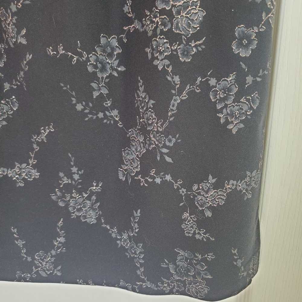 CDC Black Floral Copper Glitter Sleeveless Vintag… - image 7