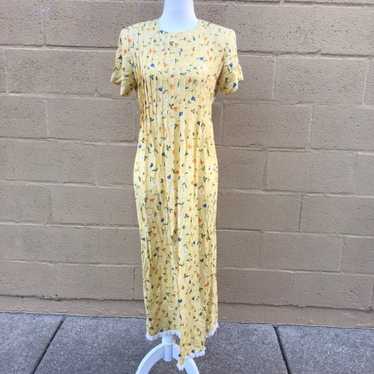 beautiful vintage floral yellow dress