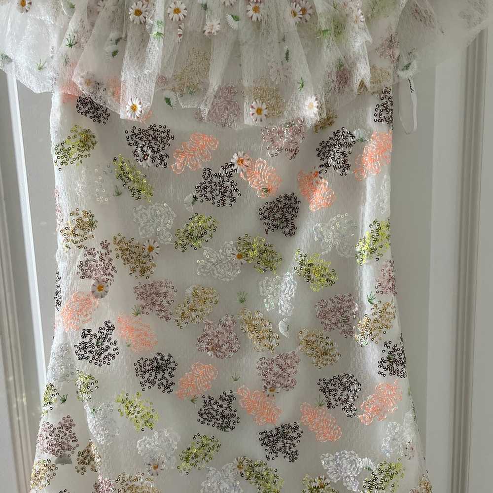 Sparkling floral embroidered mini dress - image 2