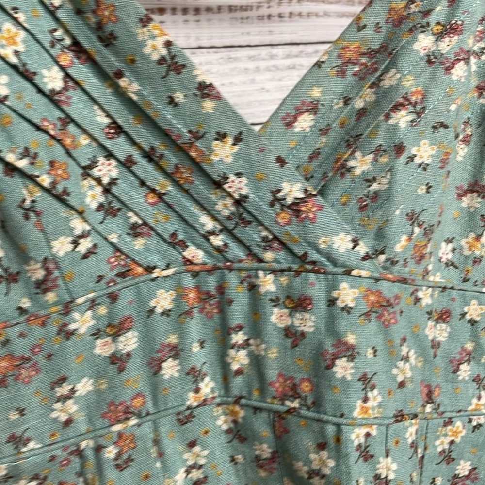 Vintage Somerset Bay Floral Dress Teal Green Size… - image 2