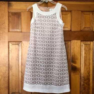 Eliza J Lace Crochet Overlay Linen Blend Dress 4