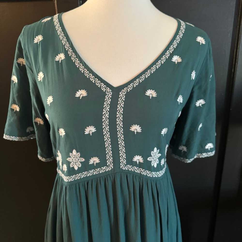 Dusty Emerald embroidered modest maxi dress - image 2