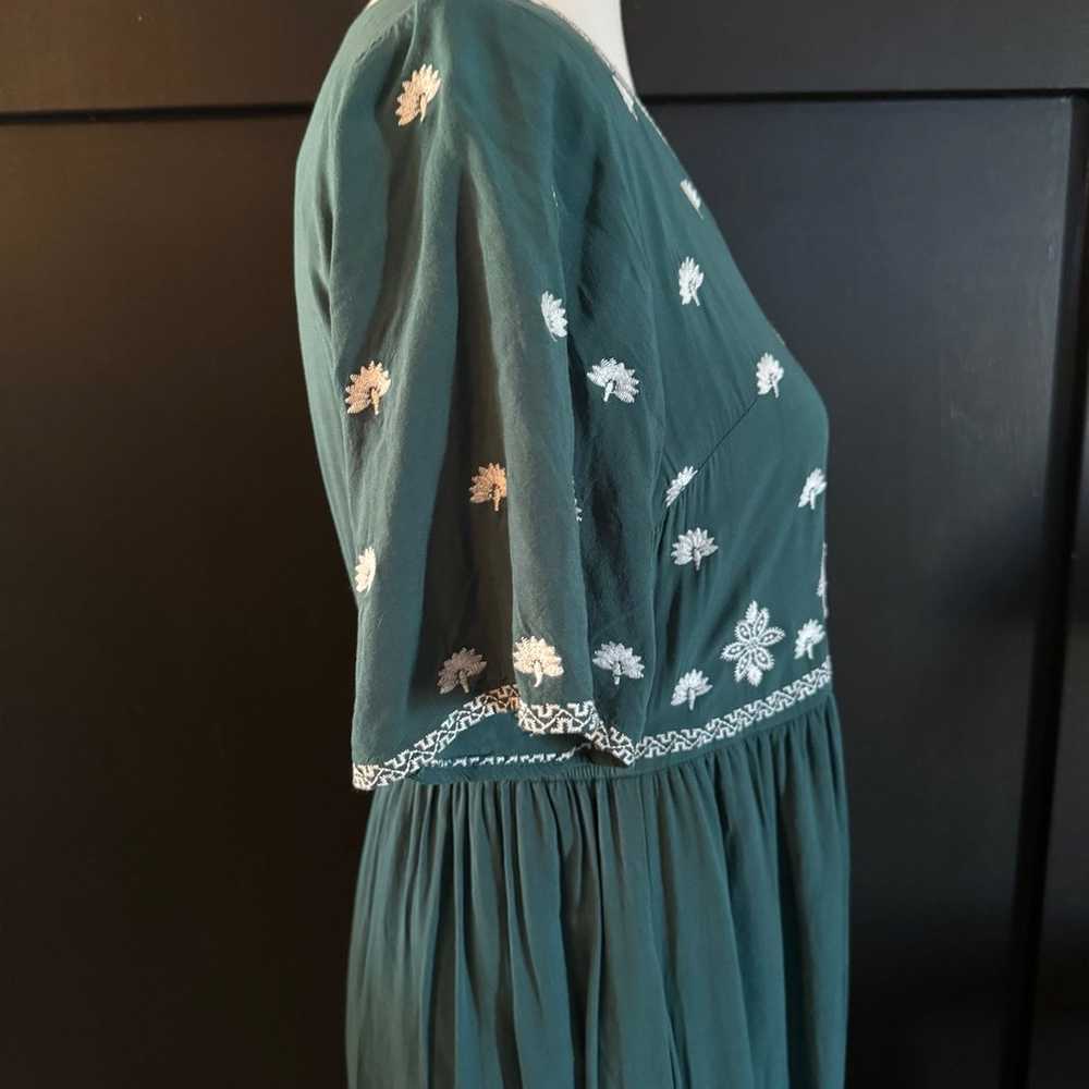 Dusty Emerald embroidered modest maxi dress - image 3