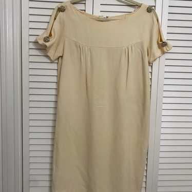 Vintage Sears Fashion Womens Dress S (4/6) CREAM, 