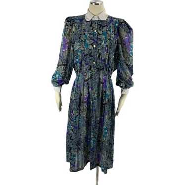 Leslie Fay 6 Vintage Dress Floral Granny Modest - image 1