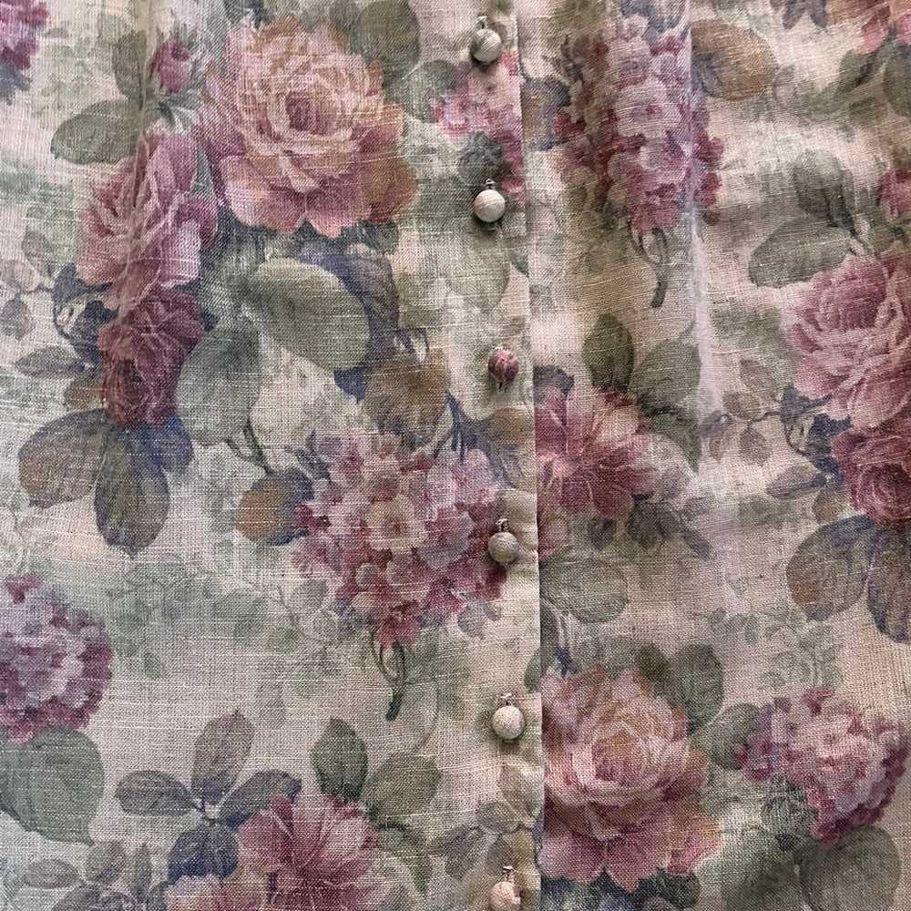 Scott McClintock Vintage 90s floral linen blend m… - image 2