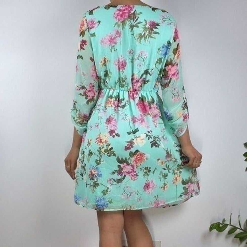 Vintage Y2K Style Pink Blush Floral Turquoise Bab… - image 2