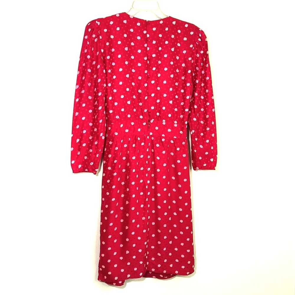 Maggie London Silk Dress Women's Size 6 Red Polka… - image 11