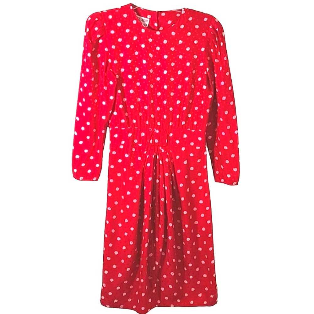 Maggie London Silk Dress Women's Size 6 Red Polka… - image 1