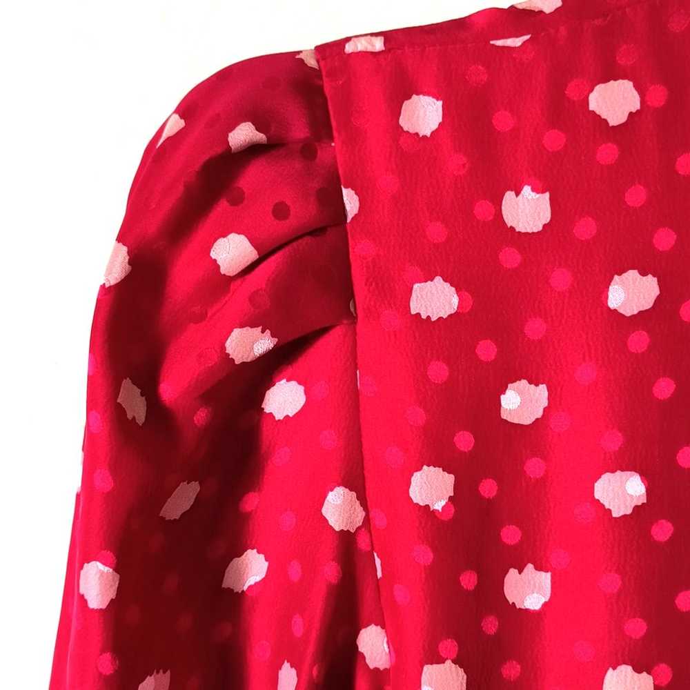 Maggie London Silk Dress Women's Size 6 Red Polka… - image 3