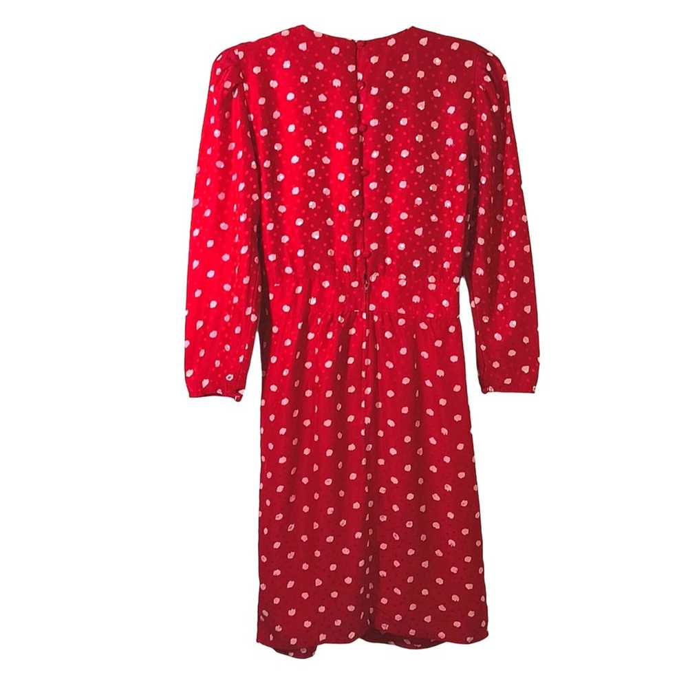 Maggie London Silk Dress Women's Size 6 Red Polka… - image 4