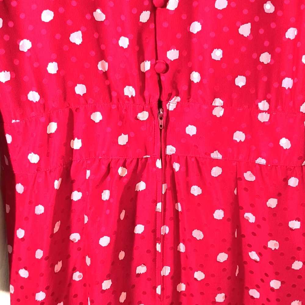 Maggie London Silk Dress Women's Size 6 Red Polka… - image 8