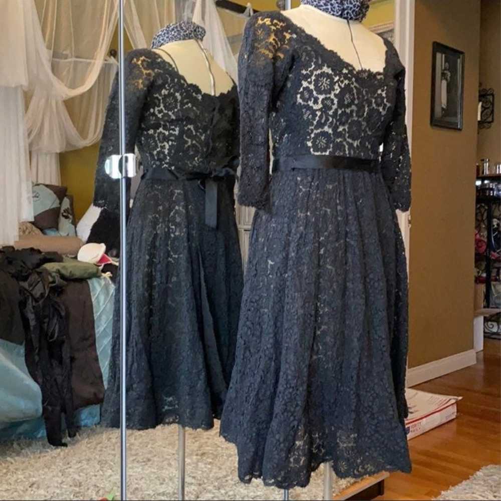 Vintage Black Lace dress - image 1