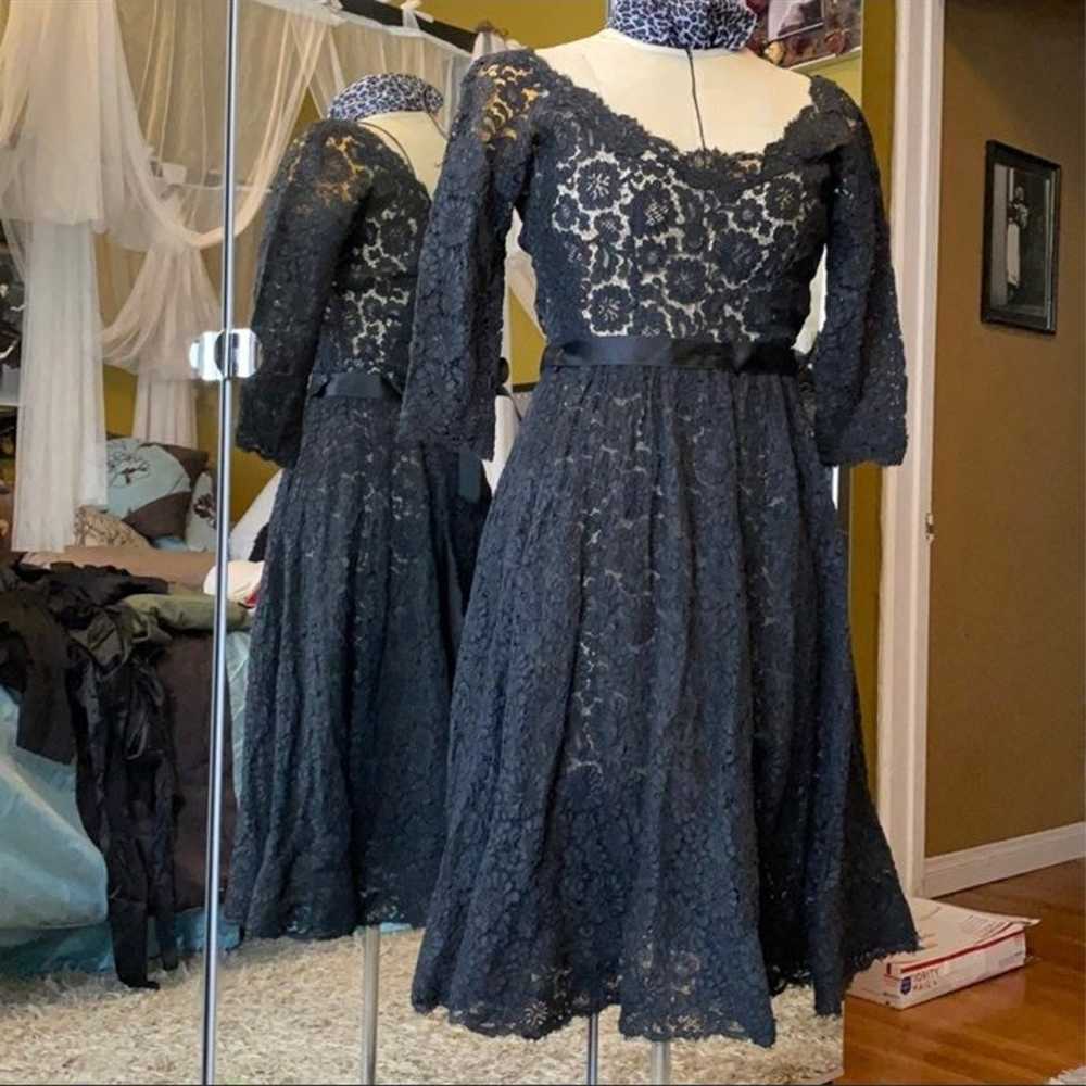 Vintage Black Lace dress - image 2