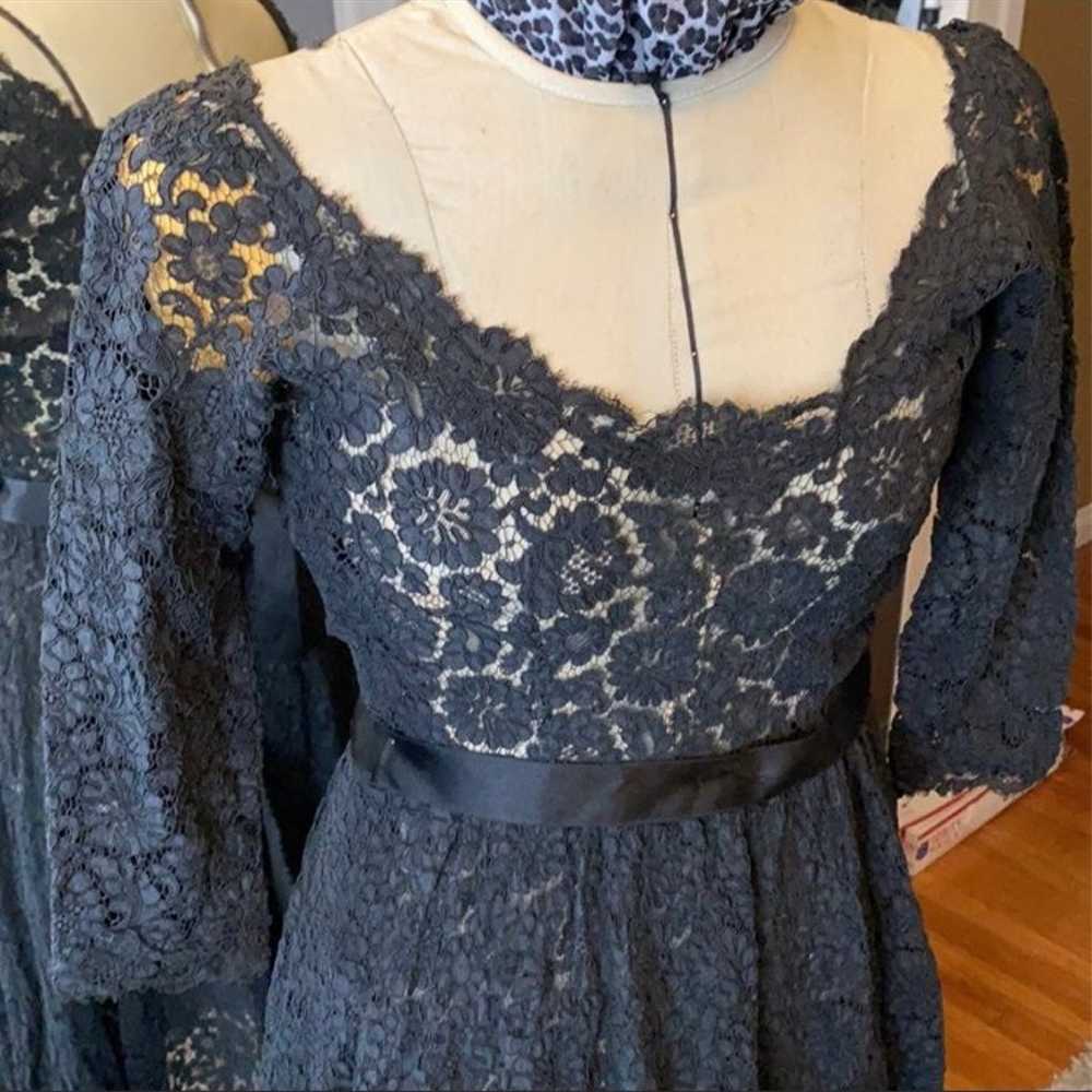 Vintage Black Lace dress - image 3