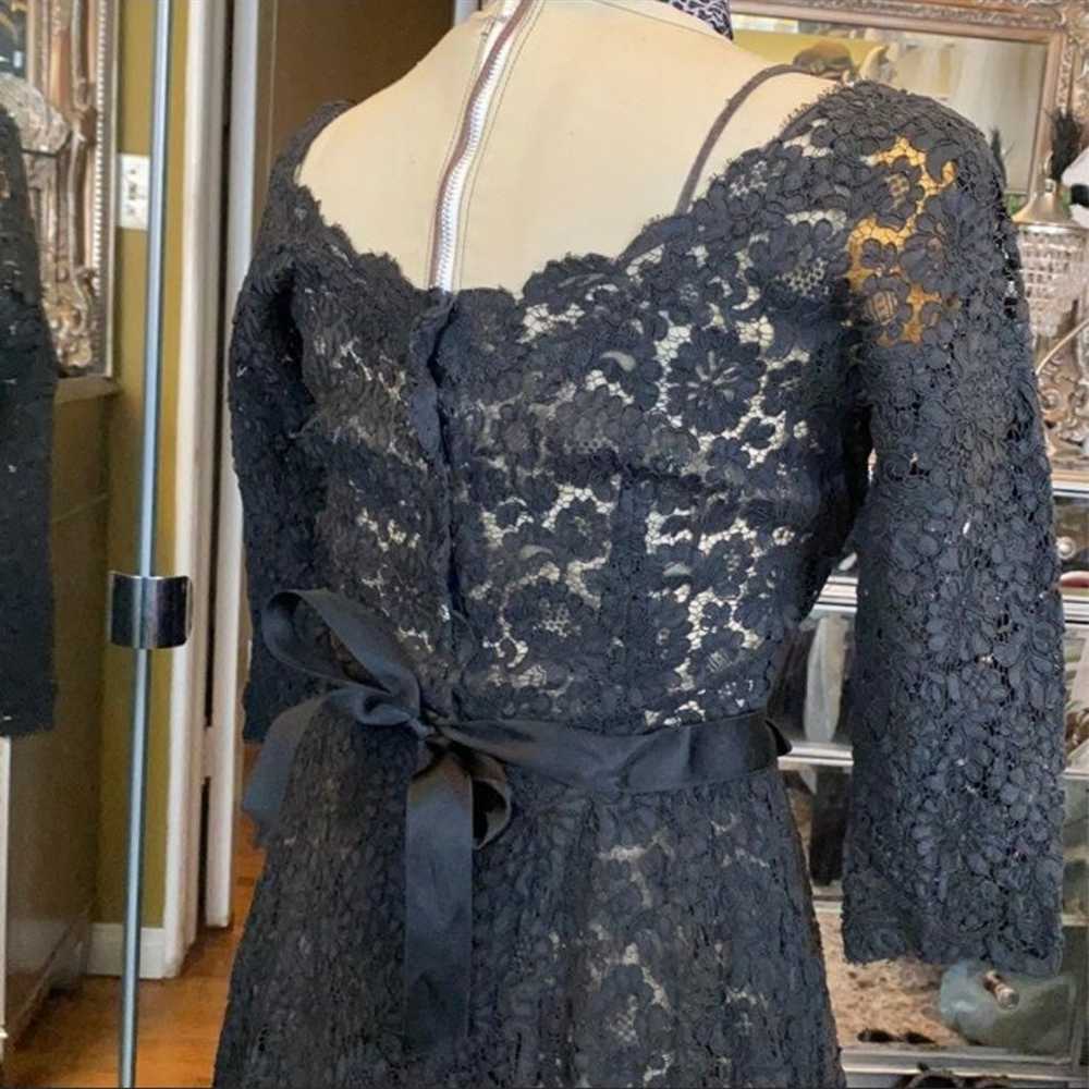 Vintage Black Lace dress - image 4