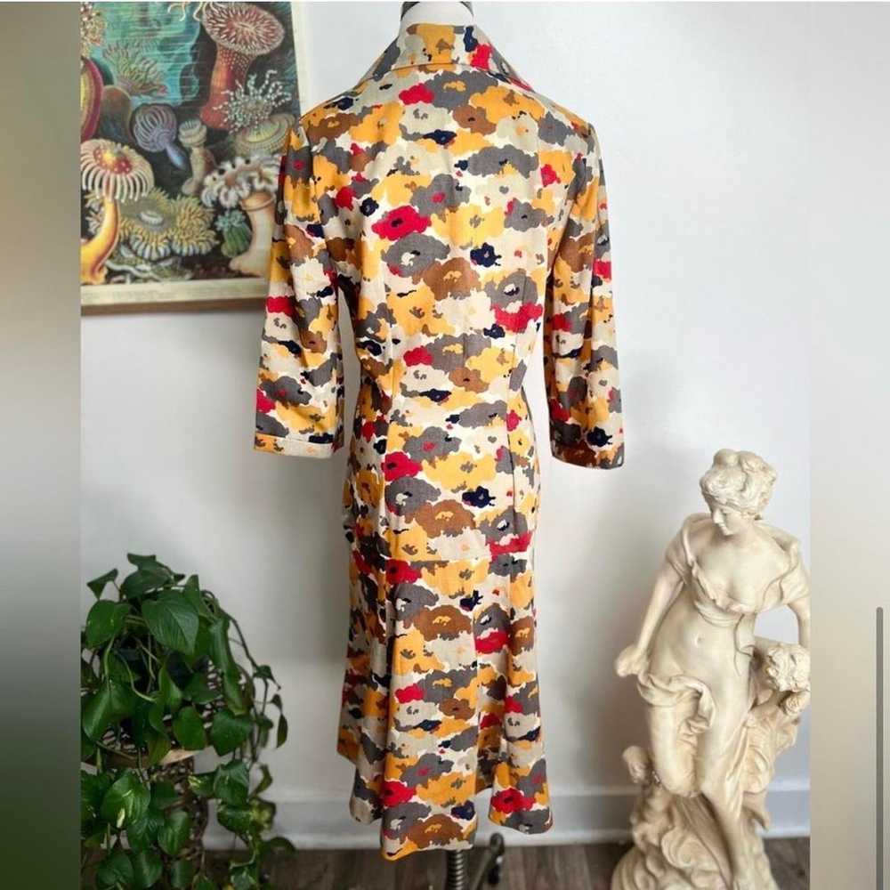 Vintage Handmade Artsy Abstract Floral Midi Dress - image 7