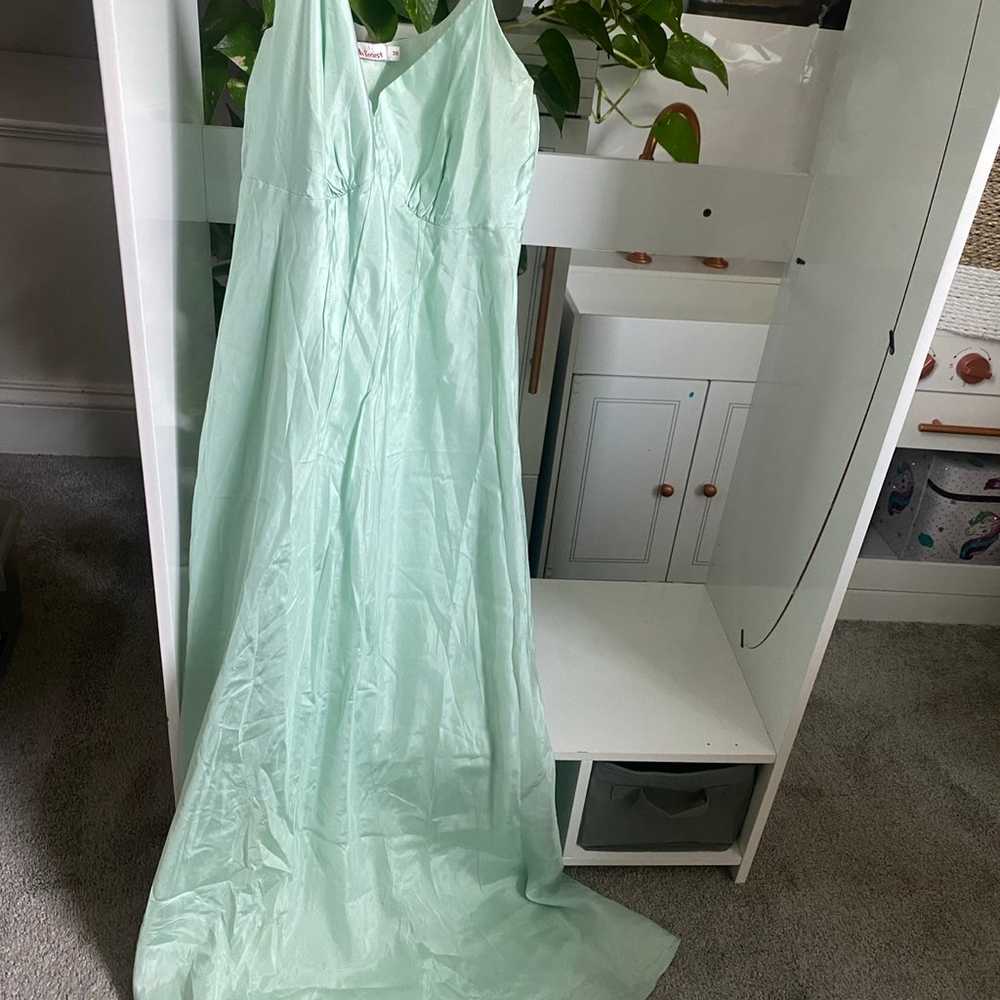 Mint green silk Stella Forest dress long gown - image 3