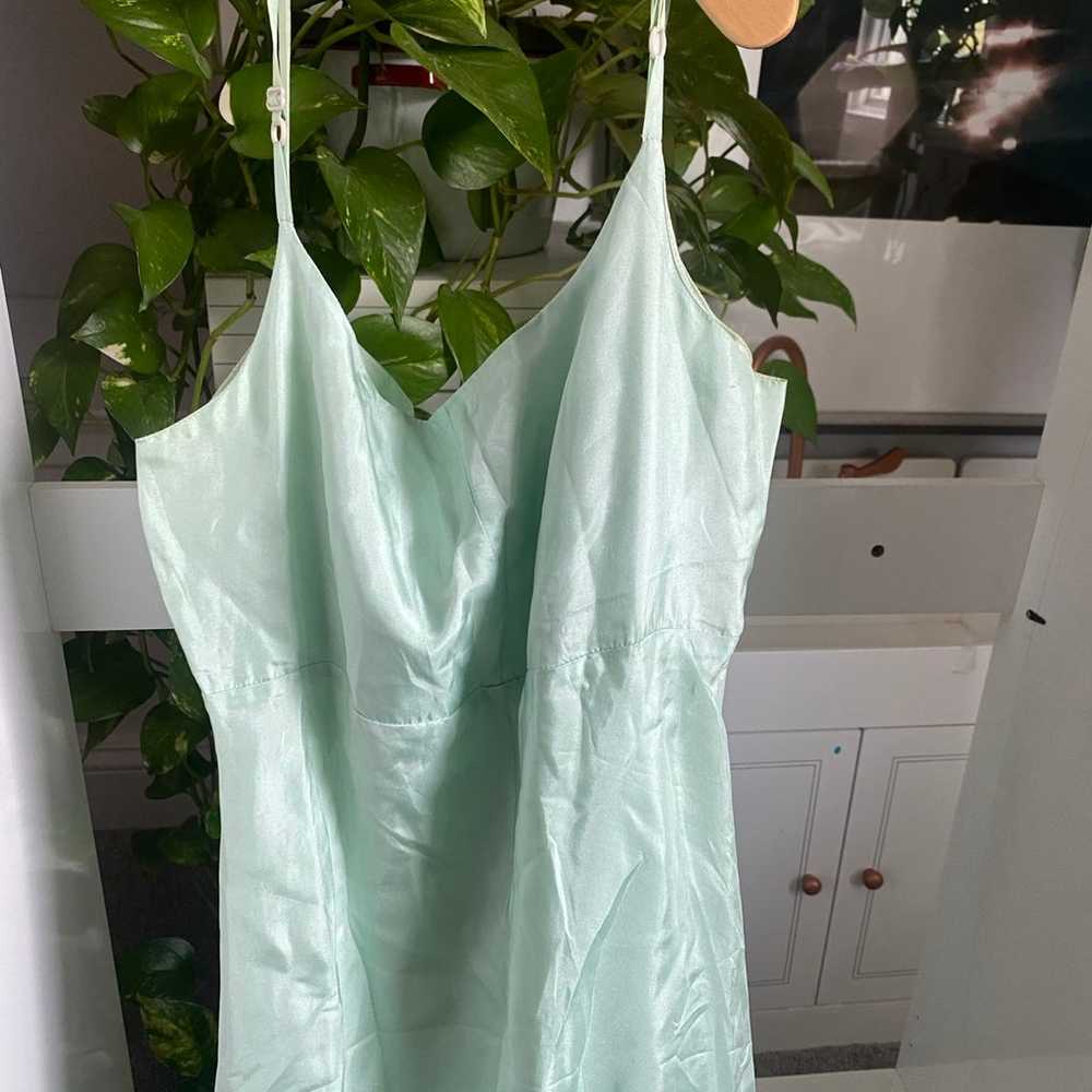 Mint green silk Stella Forest dress long gown - image 4