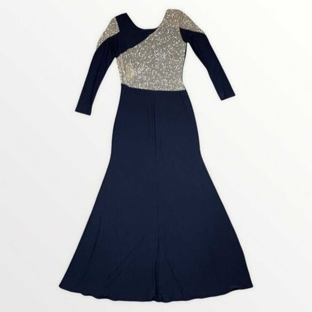 Vintage Prom Wedding Evening Long Dress Navy Gown… - image 2