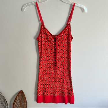 Free People Vintage Orange Print Tunic Tank Top