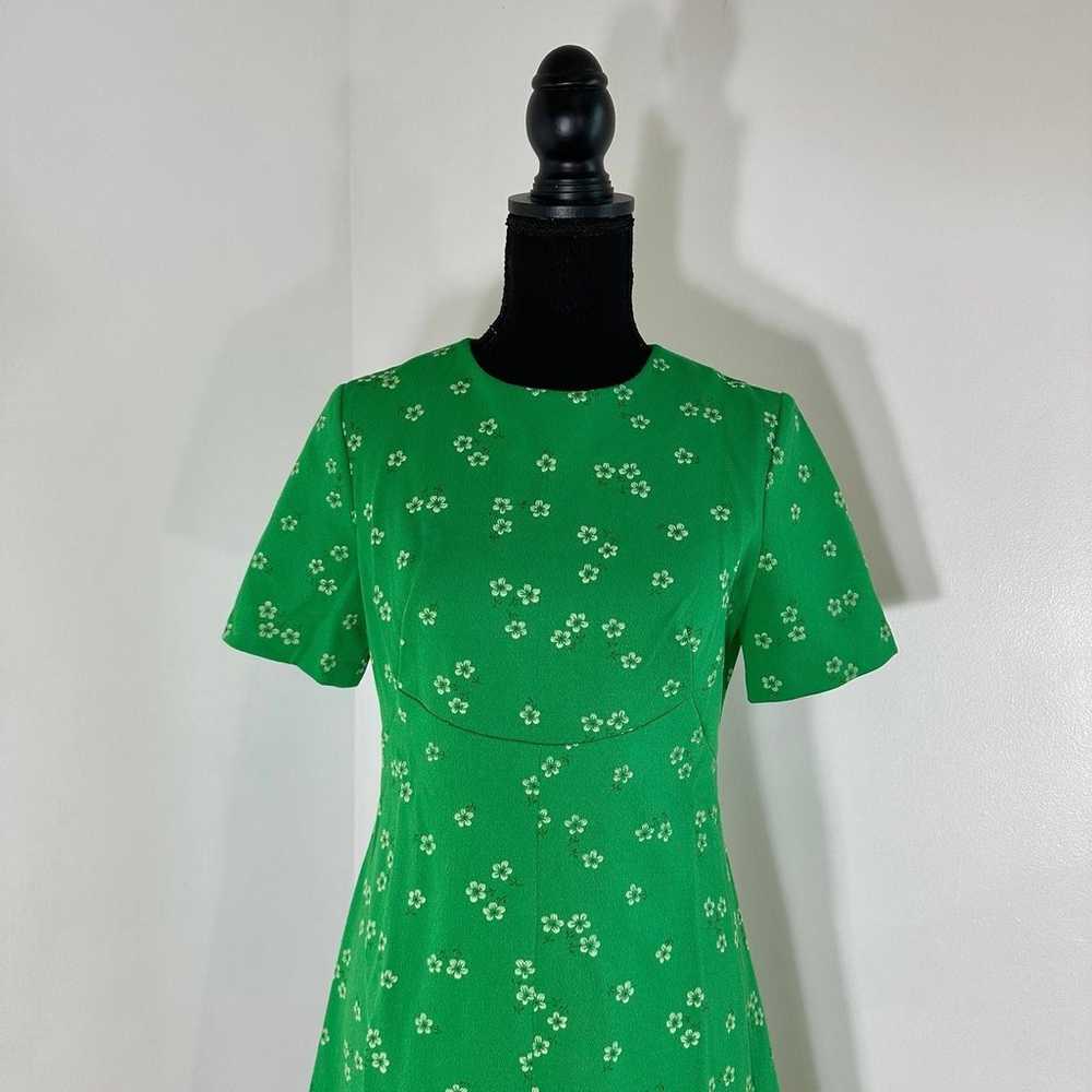 Vintage green 1960s floral dress - image 3