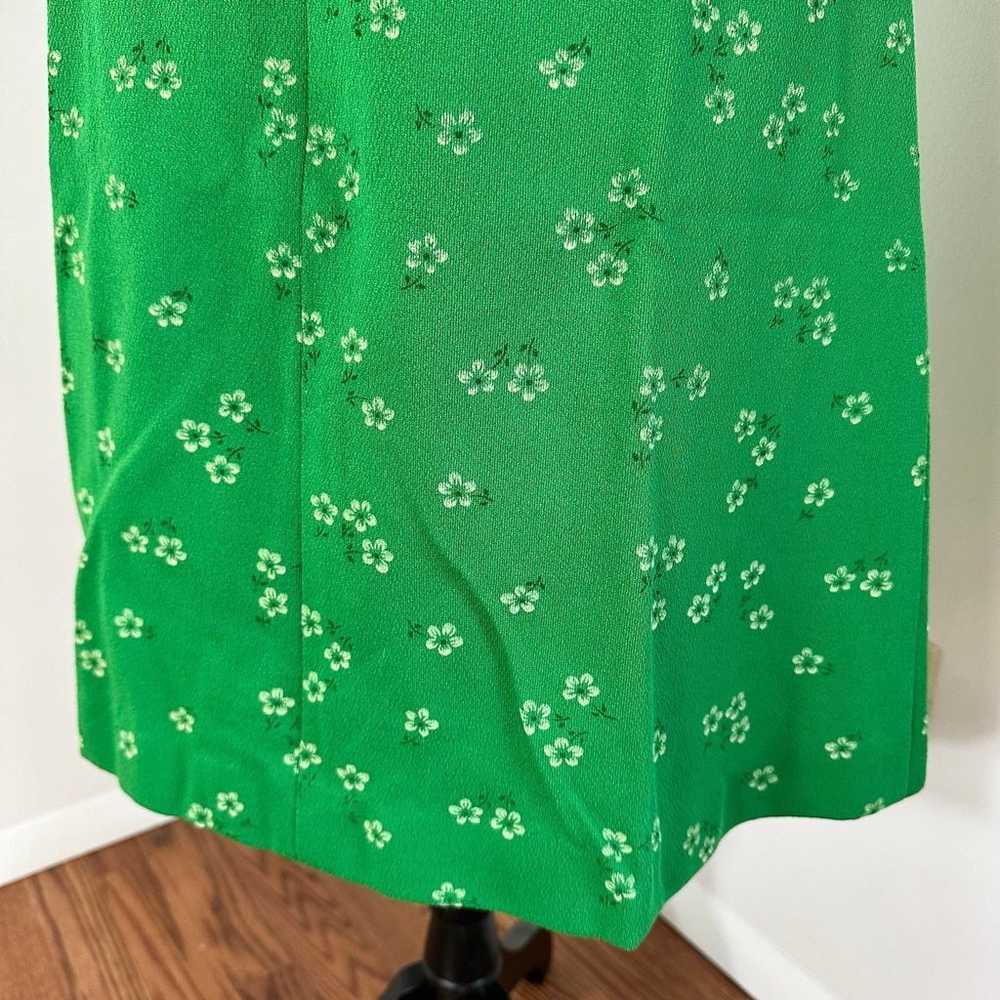 Vintage green 1960s floral dress - image 4