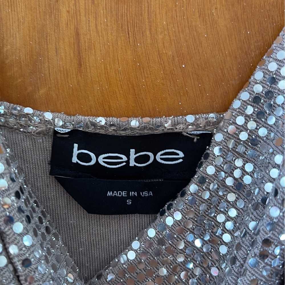 Vintage Bebe sequins silver dress - image 2