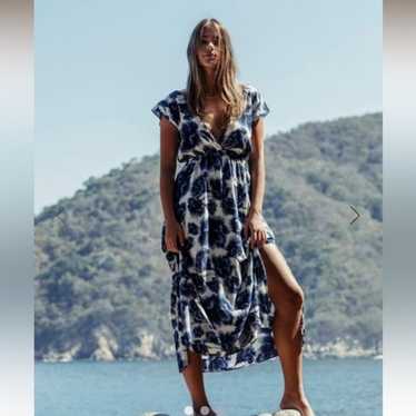 Billabong Dont Mess Floral Navy Blue Dress