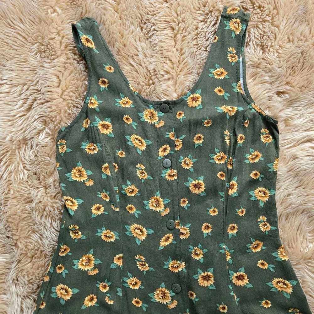 VINTAGE FASHION BUG SMALL GREEN FLORAL AUTUMN SUN… - image 2