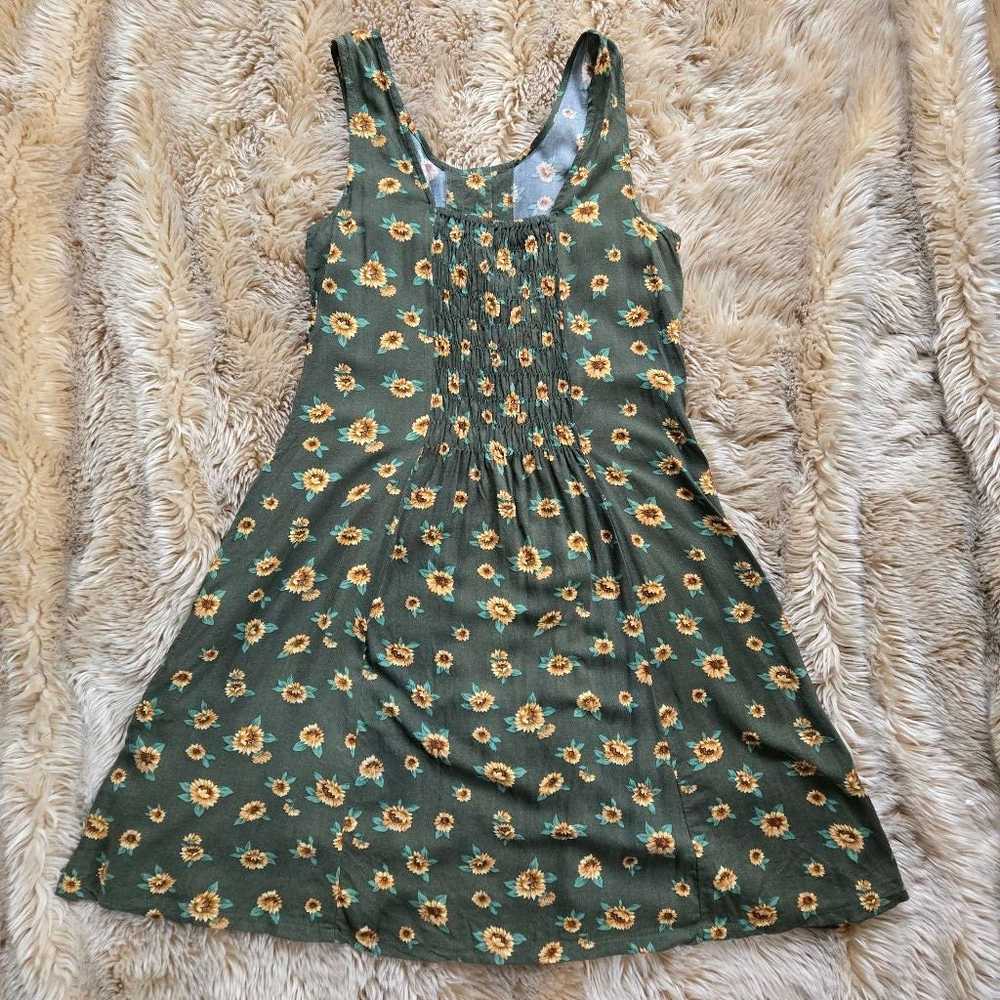 VINTAGE FASHION BUG SMALL GREEN FLORAL AUTUMN SUN… - image 5