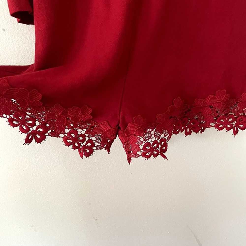 Zara Woman red lace floral dress long sleeved vin… - image 6