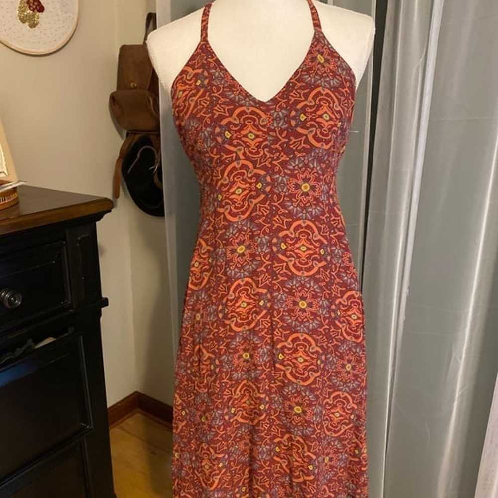 Vintage 90’s GAP silky boho ornate halter dress - image 1