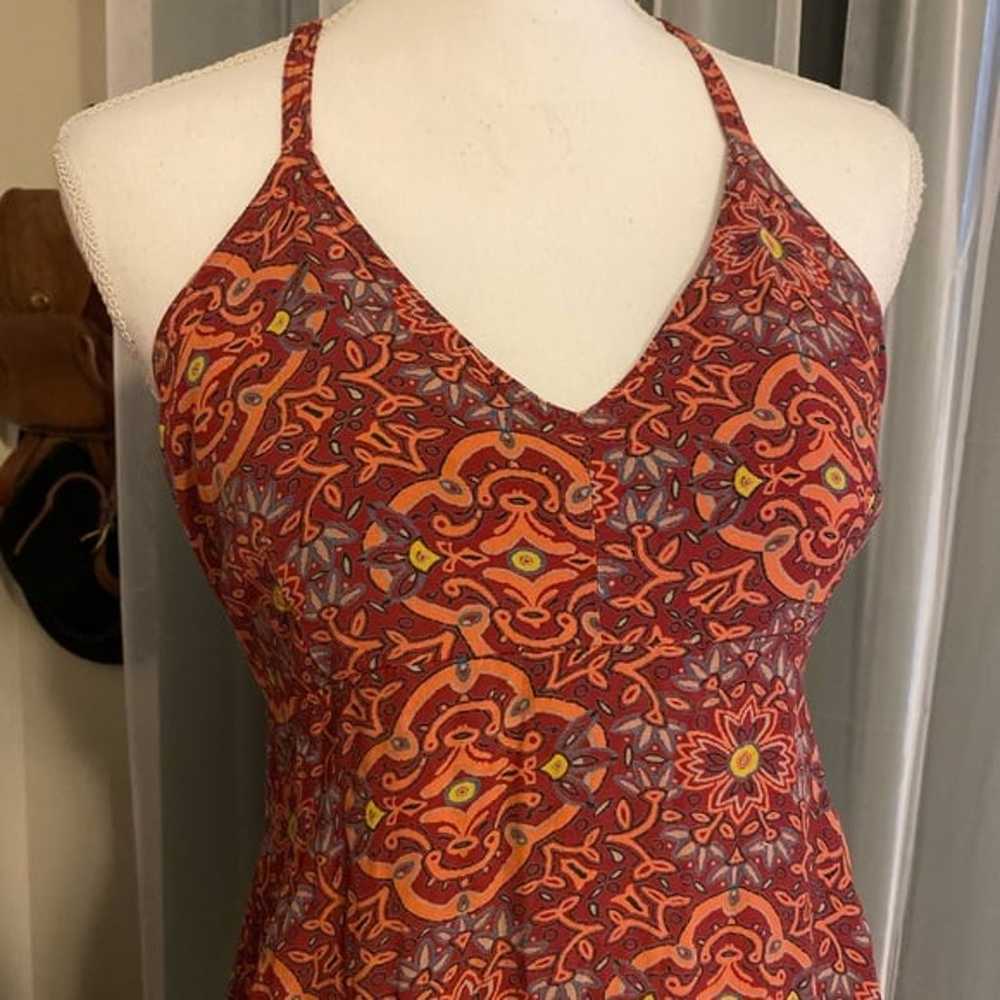 Vintage 90’s GAP silky boho ornate halter dress - image 2