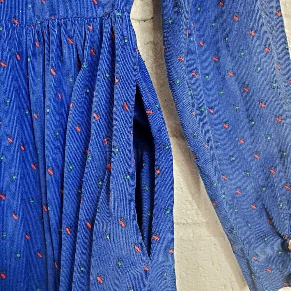 Allen Lolly Dress Women's Size 6 Blue Corduroy Lo… - image 10