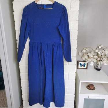 Allen Lolly Dress Women's Size 6 Blue Corduroy Lo… - image 1