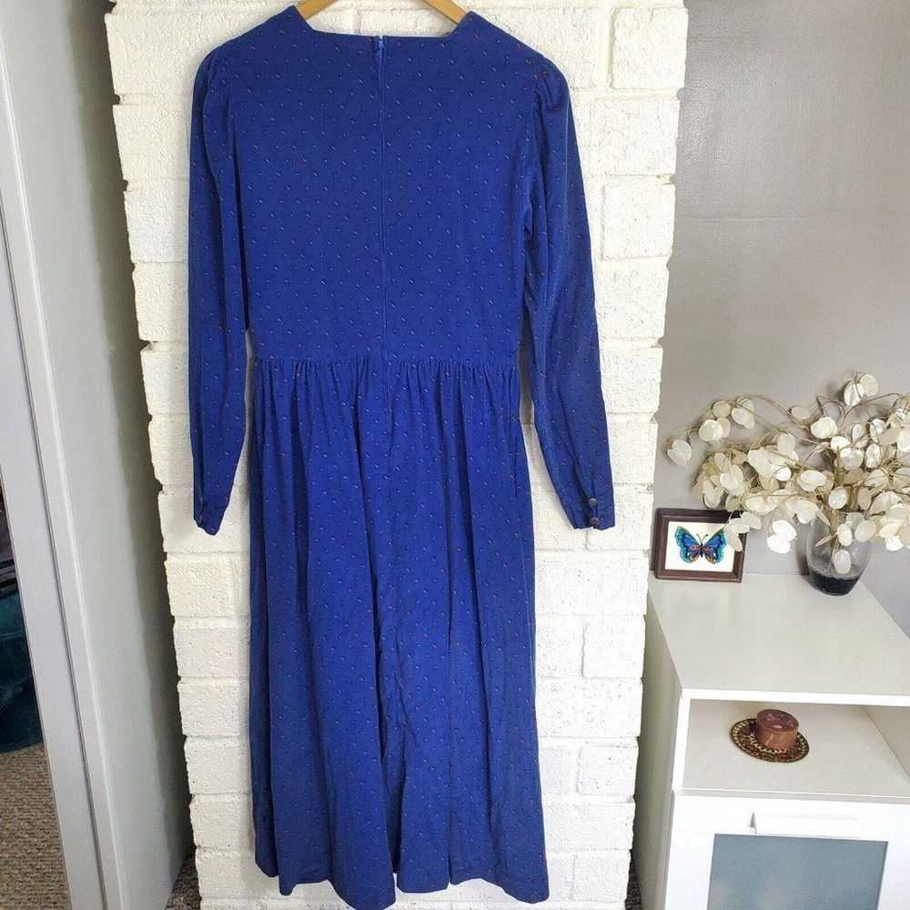 Allen Lolly Dress Women's Size 6 Blue Corduroy Lo… - image 2