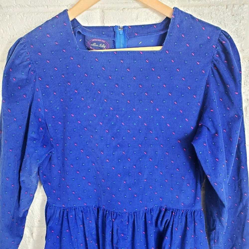 Allen Lolly Dress Women's Size 6 Blue Corduroy Lo… - image 3