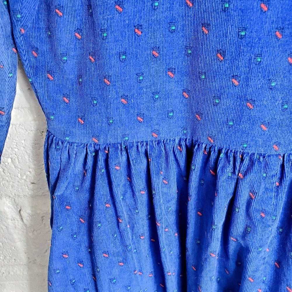 Allen Lolly Dress Women's Size 6 Blue Corduroy Lo… - image 5